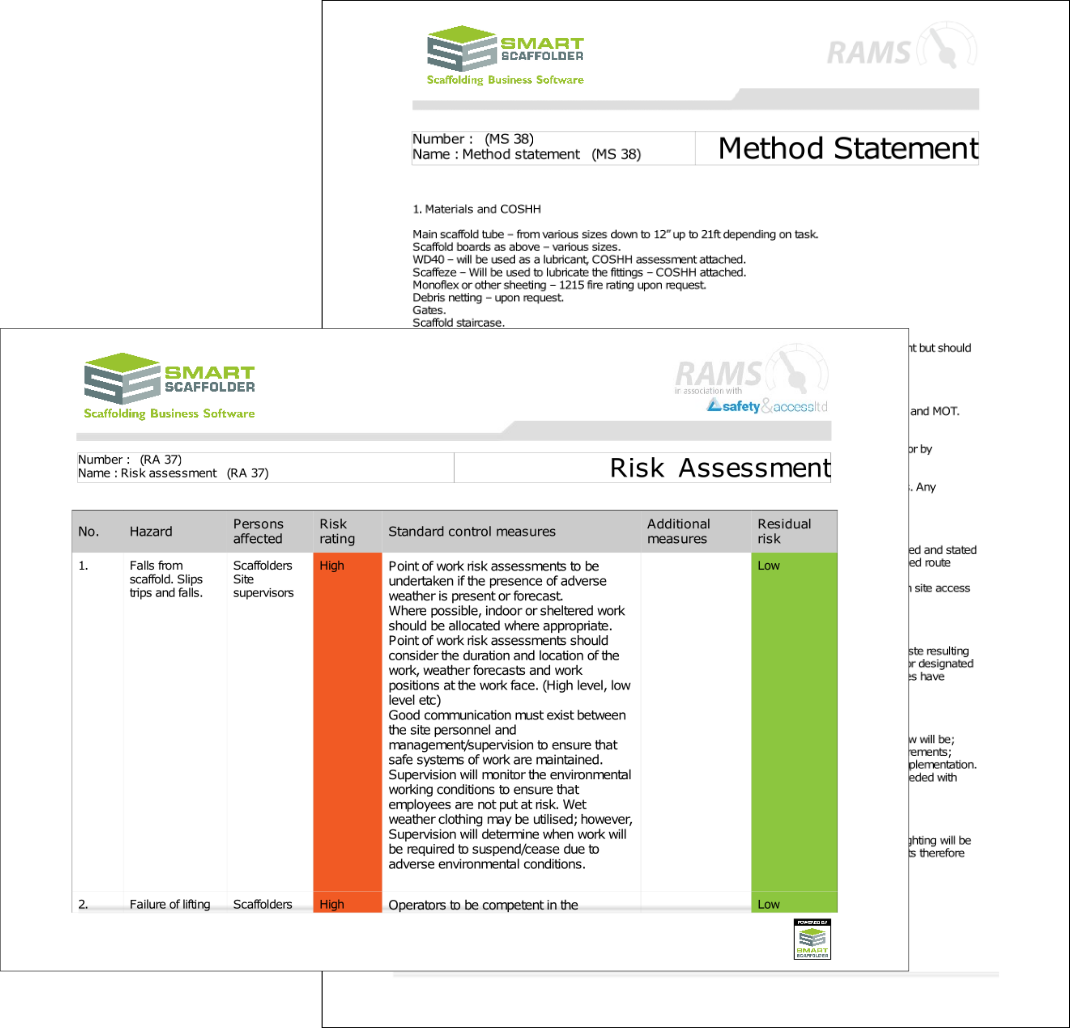 Risk Assessments and method statements