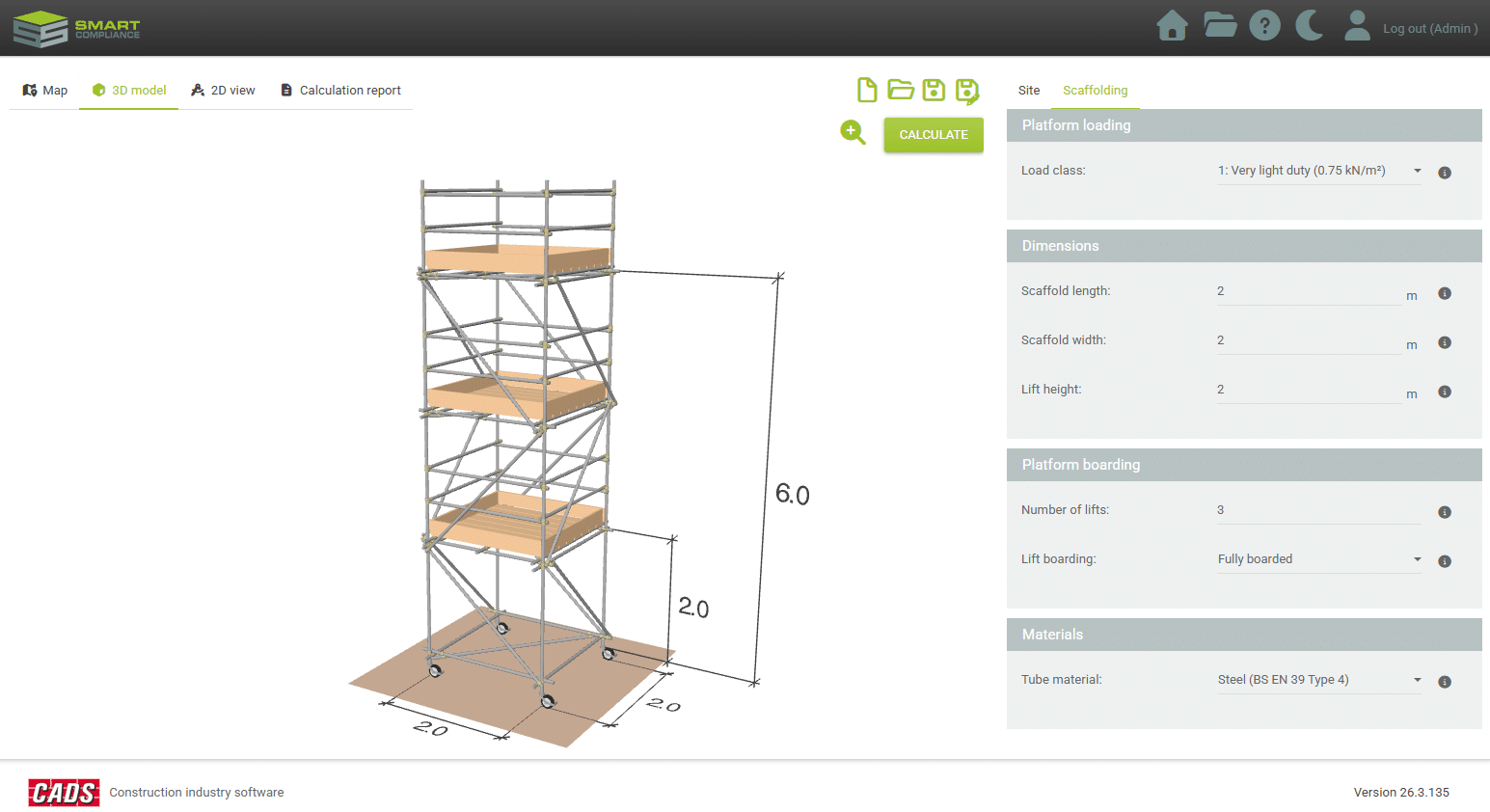 The mobile tower scaffolding module